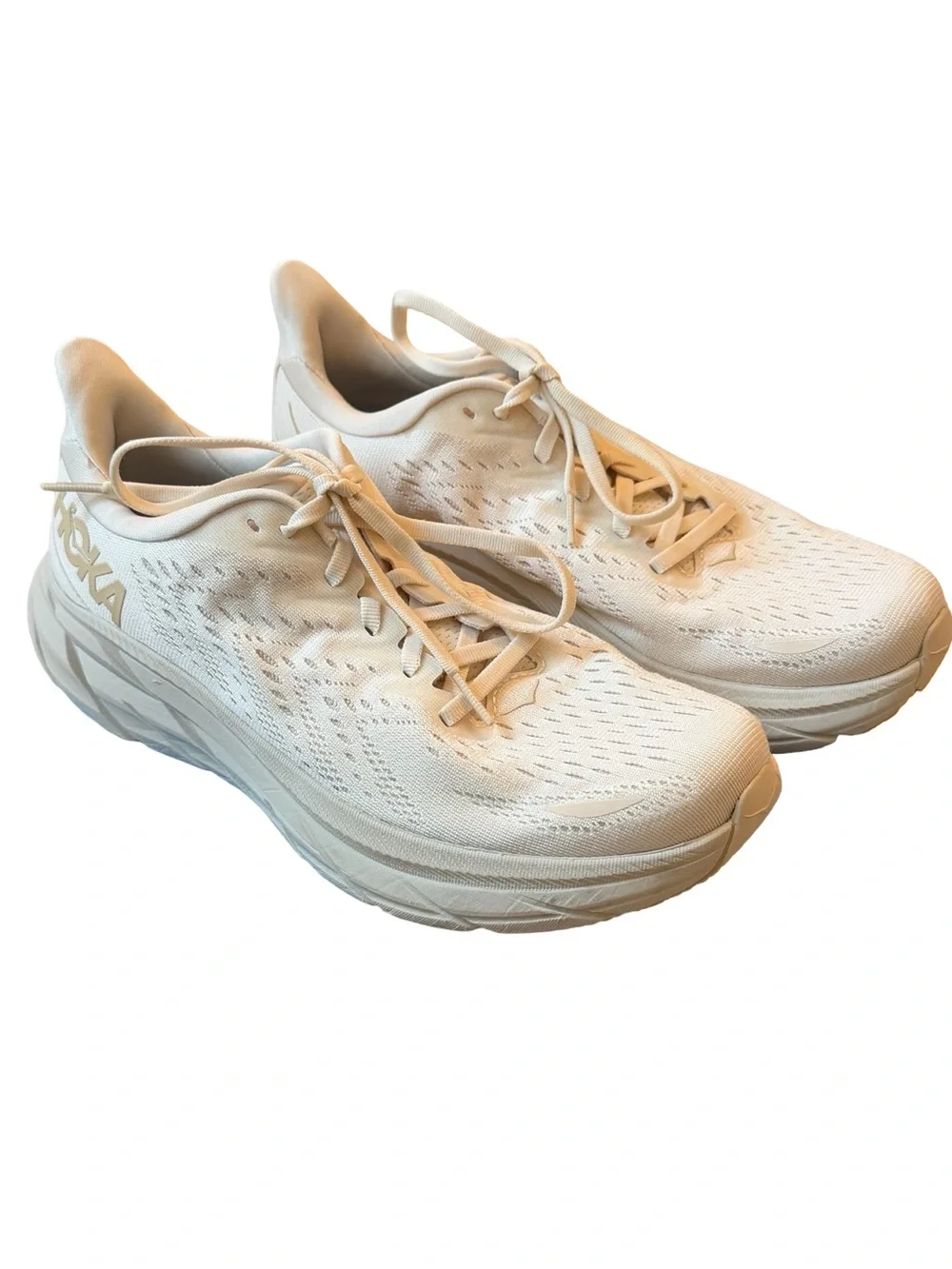 HOKA One One Clifton 8 Running Shoes Eggnog Shifting Sand 8.5 - Picture 3 of 13